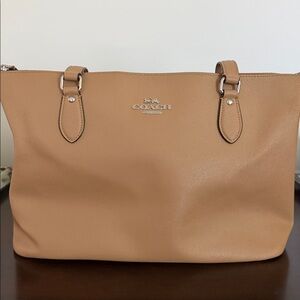 Coach Beige Leather Tote Bag